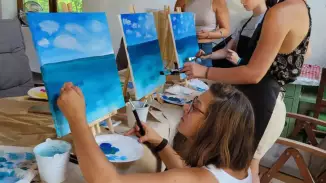 Vezetett élményfestés Keszthelyen – 30x40 cm-es feszített vászonra