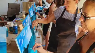 Vezetett élményfestés Keszthelyen – 20x30 cm-es feszített vászonra